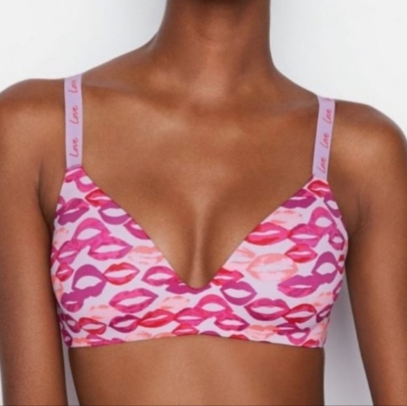 Victoria's Secret Lightly Lined Perfect Coverage T-Shirt Bra Lip Kiss Size 34C - Picture 16 of 16